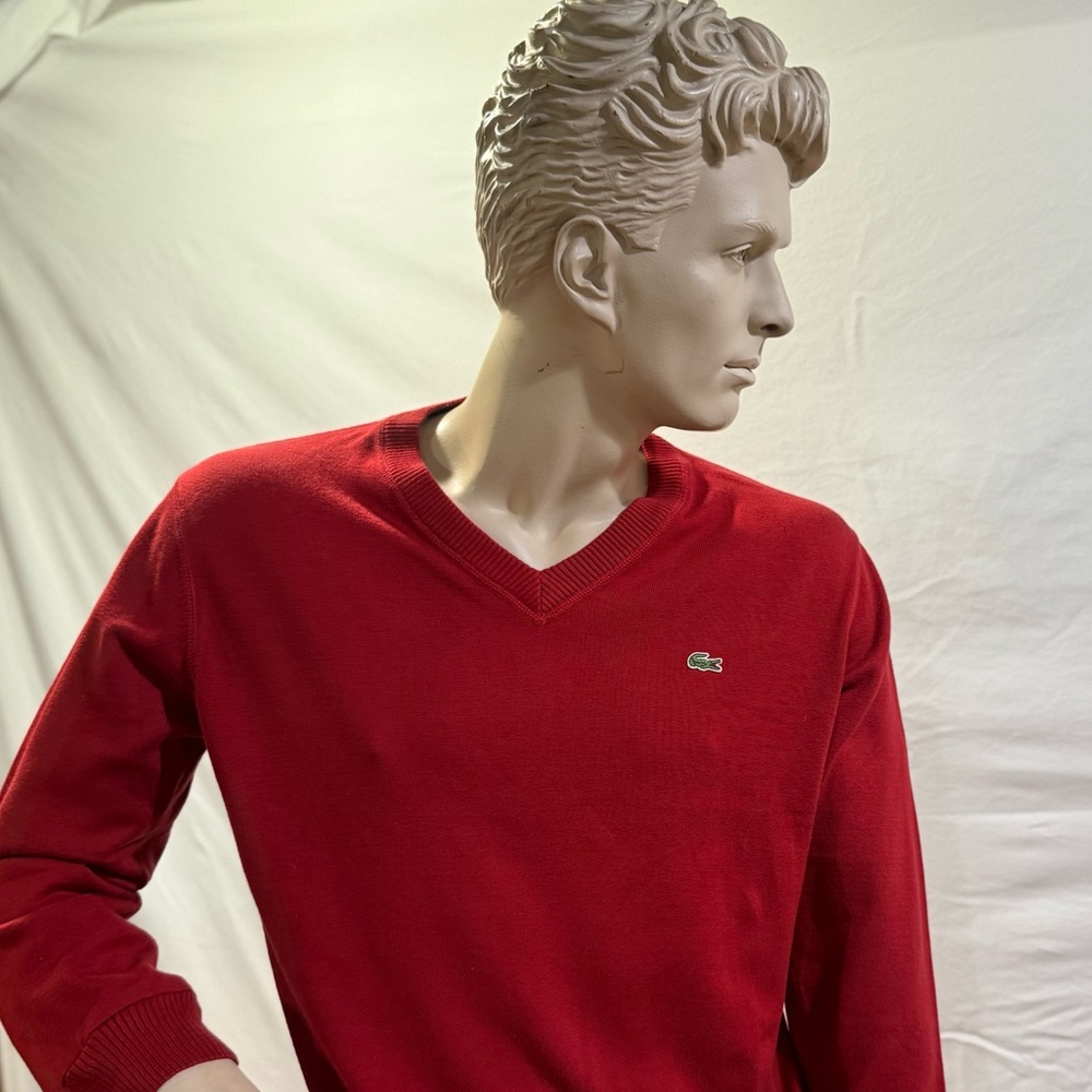 Lacoste Crimson V-Neck Pullover